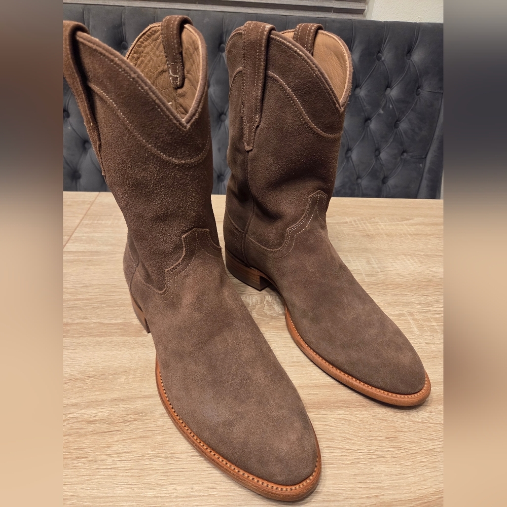 Tecovas Tan Suede Cowboy Boots Size 10 EE